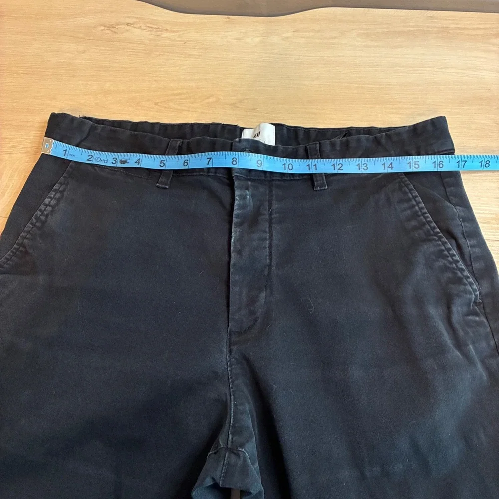 HM Mens Slim Fit Chino Pants Black Cotton Twill Trousers US 33 x 28